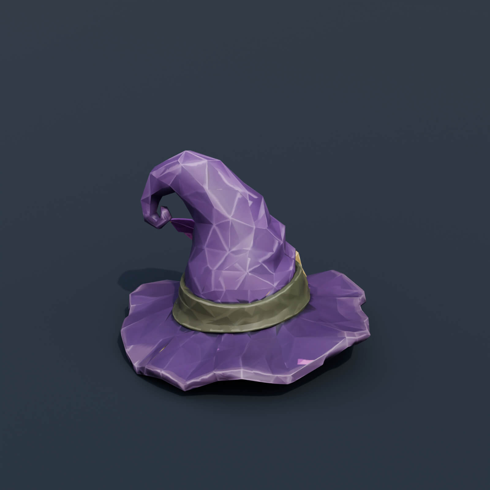 Stylized Low Poly Witch Hat 3D Model