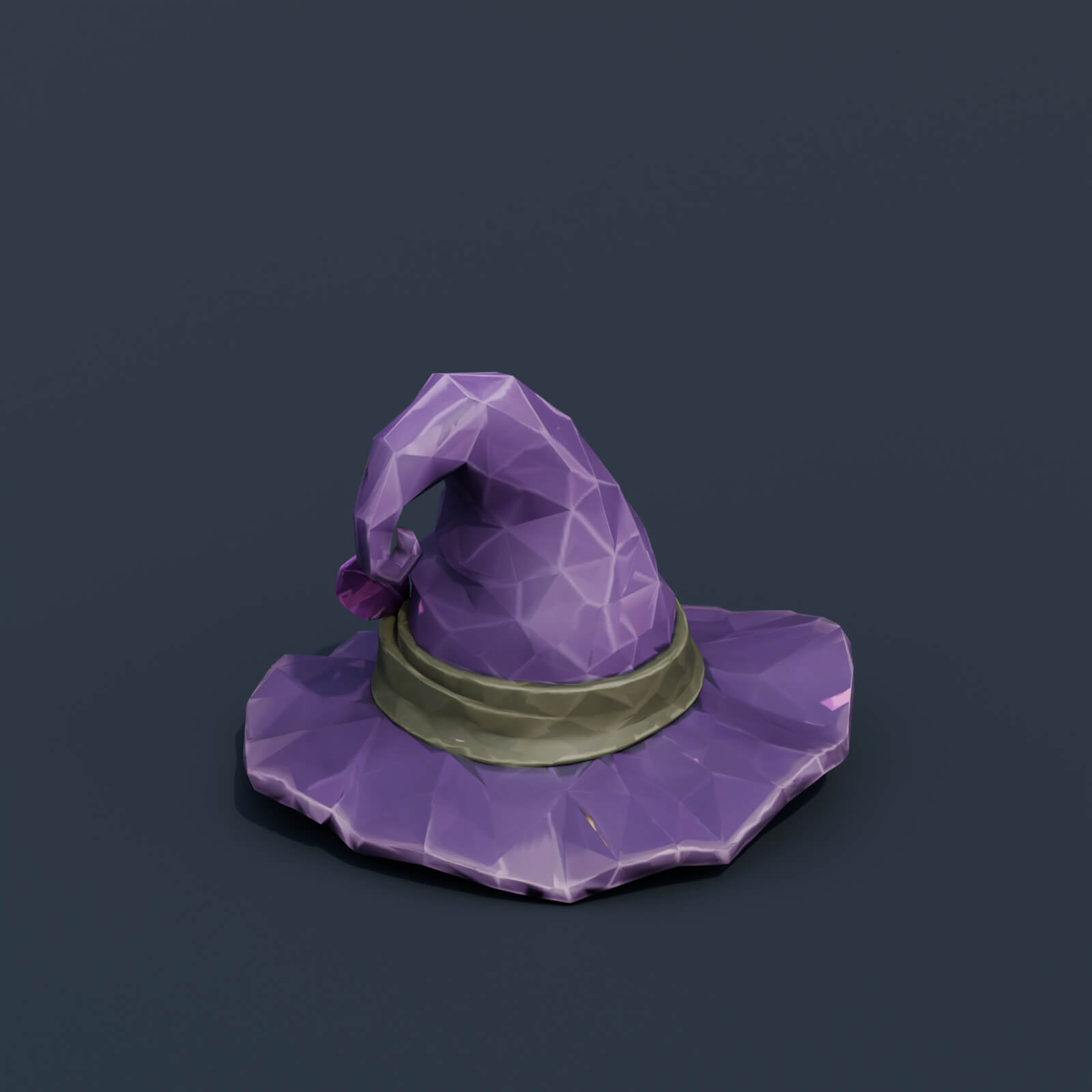 Stylized Low Poly Witch Hat 3D Model