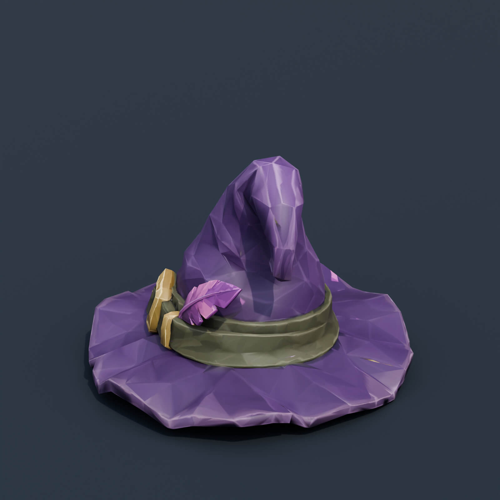 Stylized Low Poly Witch Hat 3D Model