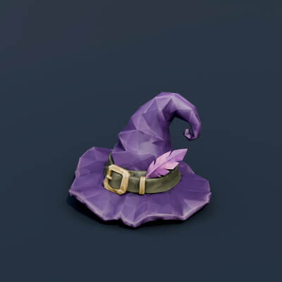 Stylized Low Poly Witch Hat