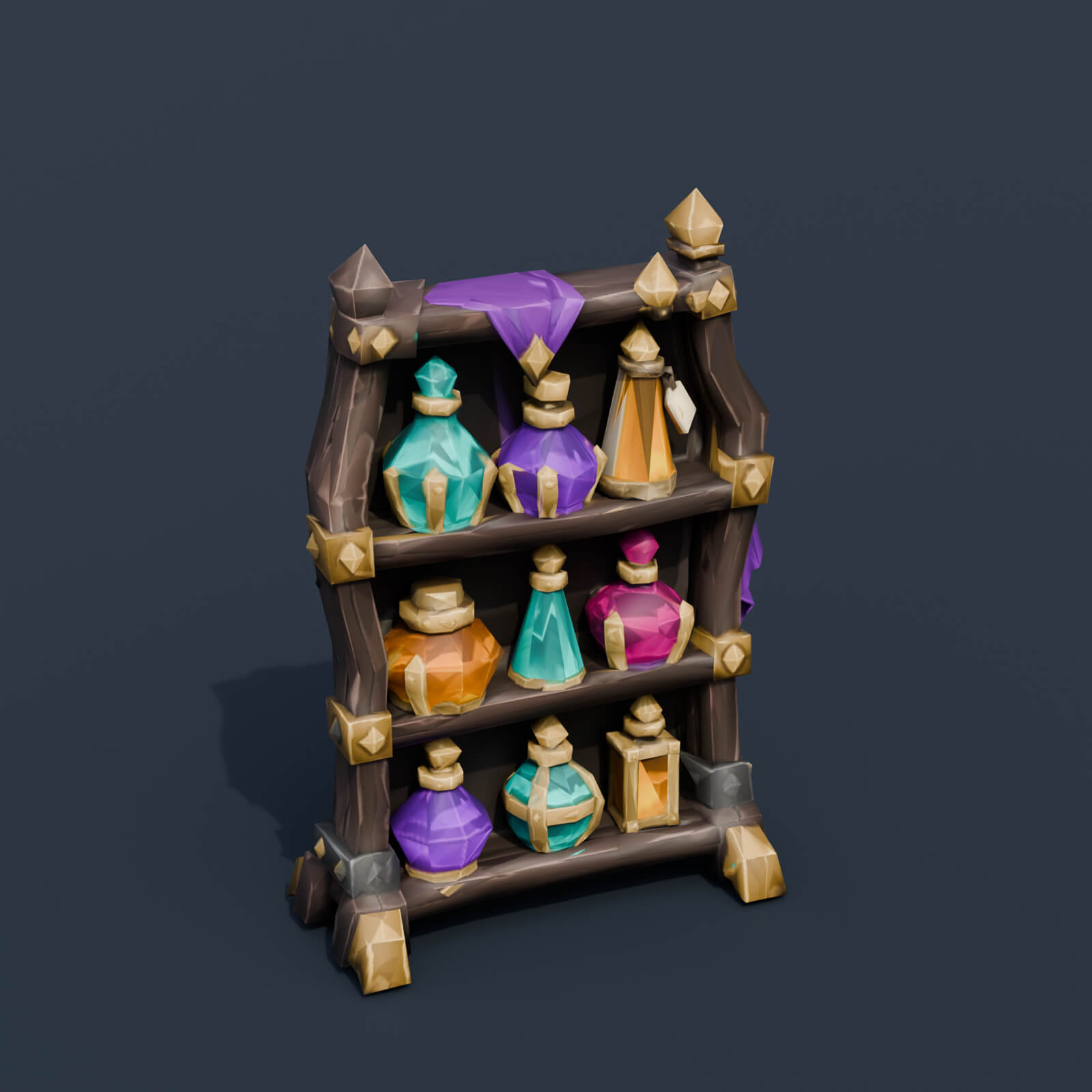 Stylized Low Poly Witch Potion Distiller 3D Model