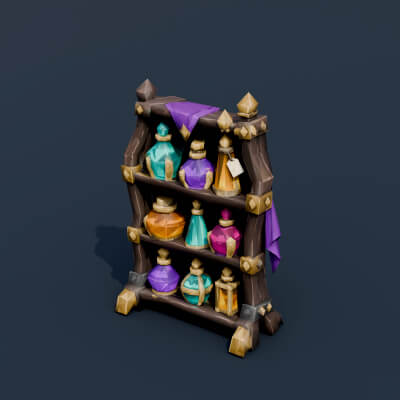 Stylized Low Poly Witch Potion Distiller