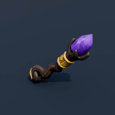 Stylized Low Poly Witch Wand