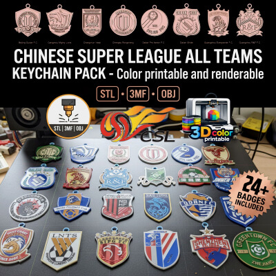 Chinese Super League All Teams Keychain Pack