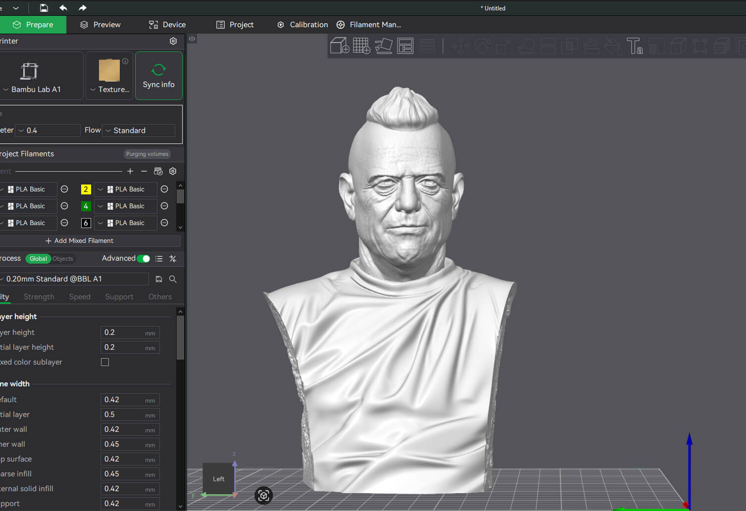 Ricardo Iorio &ndash 3D Printable Bust 3D Model
