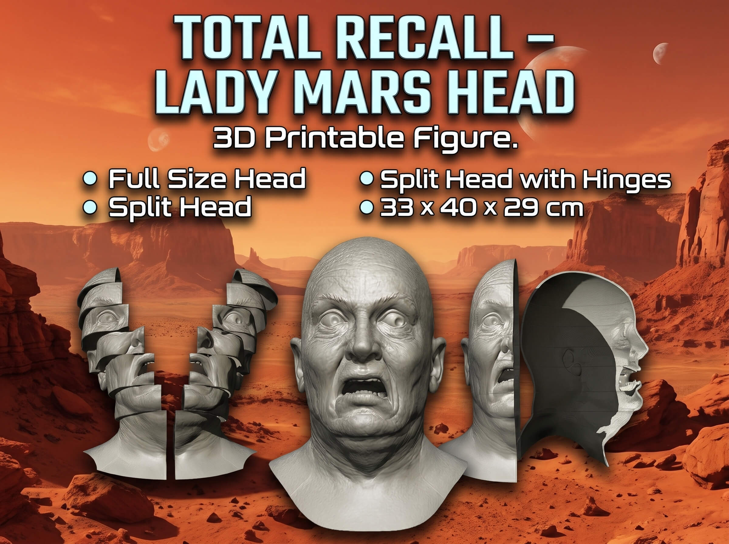 Total Recall 1990 &ndash Lady Mars Head Full Size 3D Model