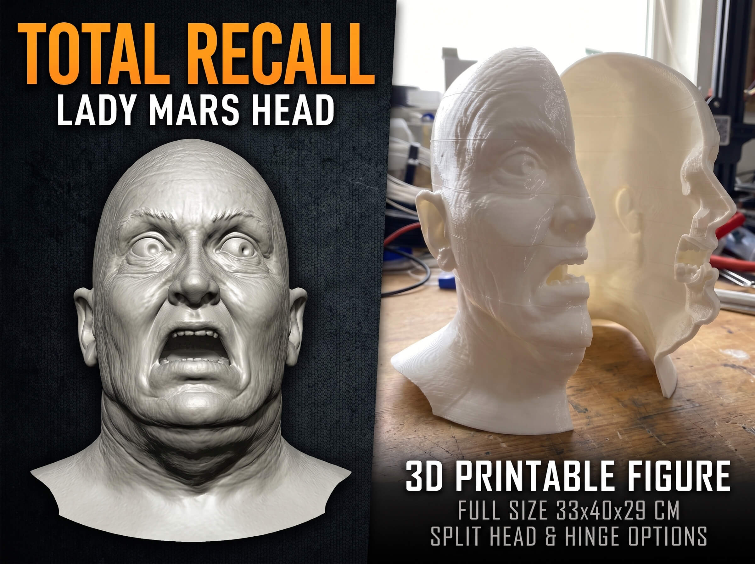 Total Recall 1990 &ndash Lady Mars Head Full Size 3D Model