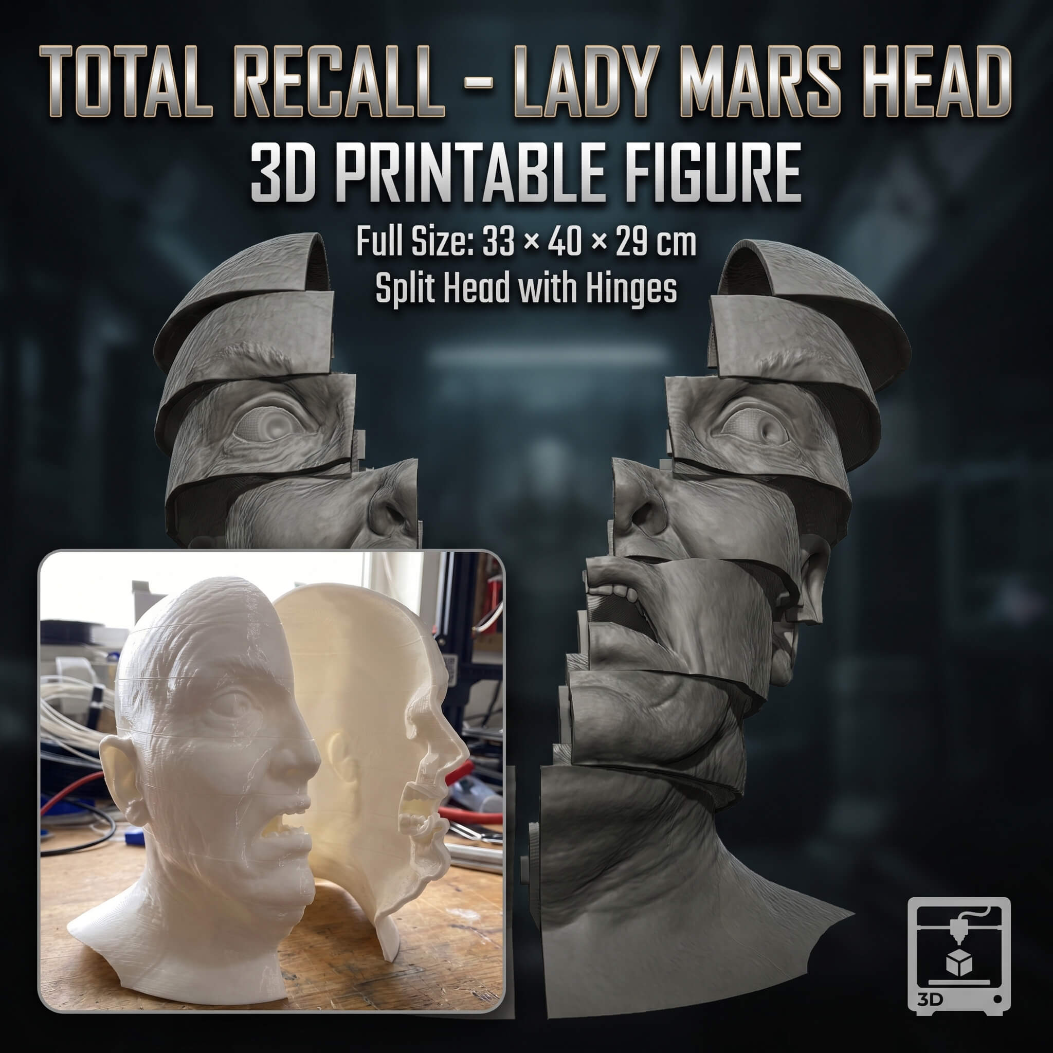 Total Recall 1990 &ndash Lady Mars Head Full Size 3D Model