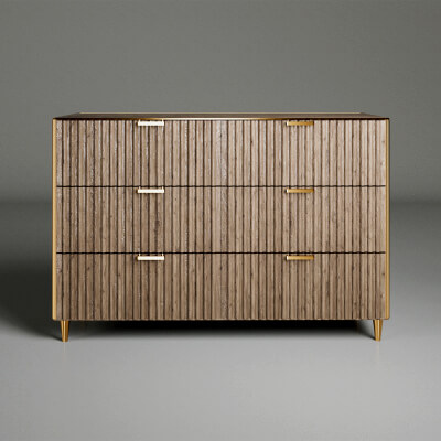Modern Fluted Wood Dresser