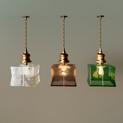Vintage Glass Pendant Set