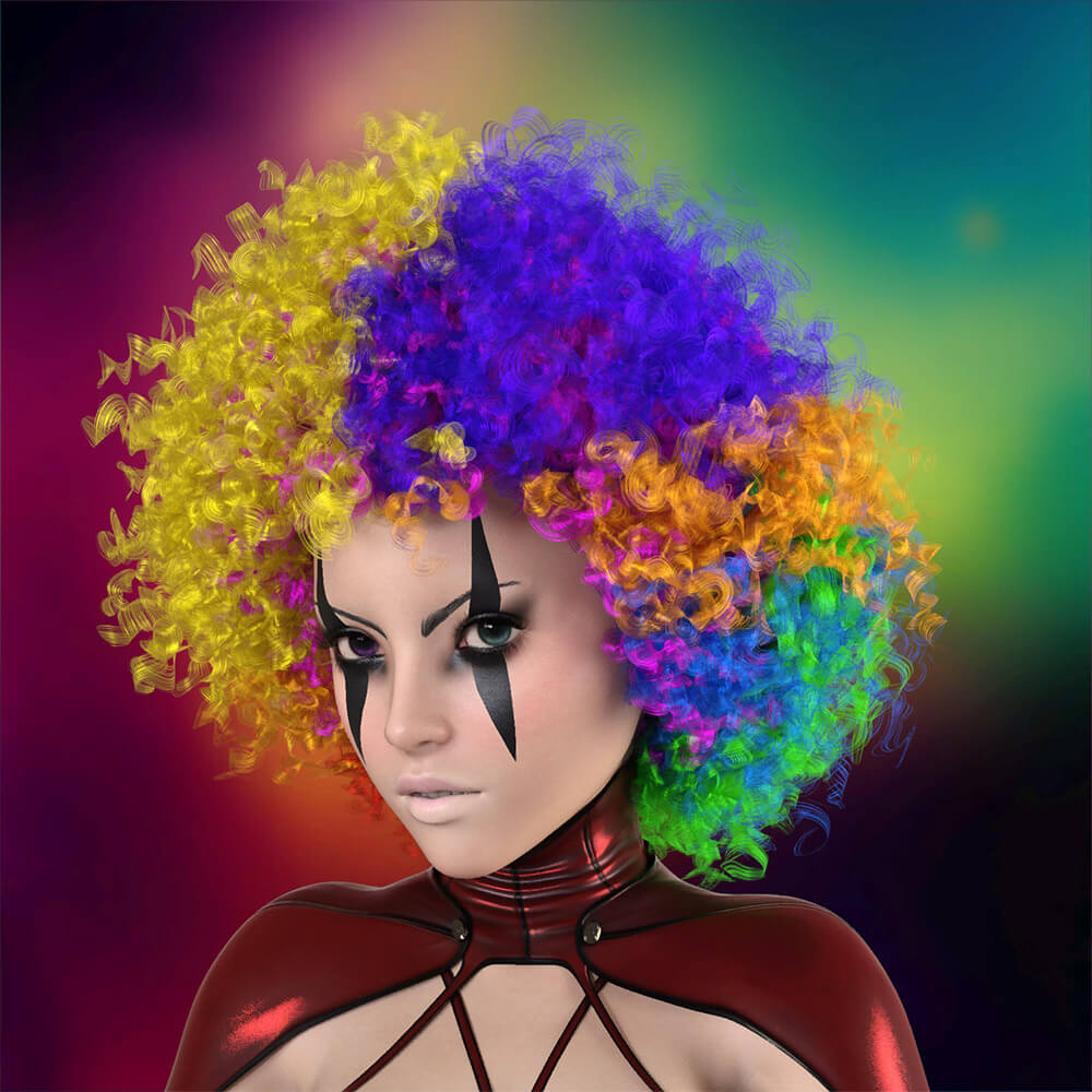 Bumbles Clown Hair for G8/G9 DAZ Daz Content