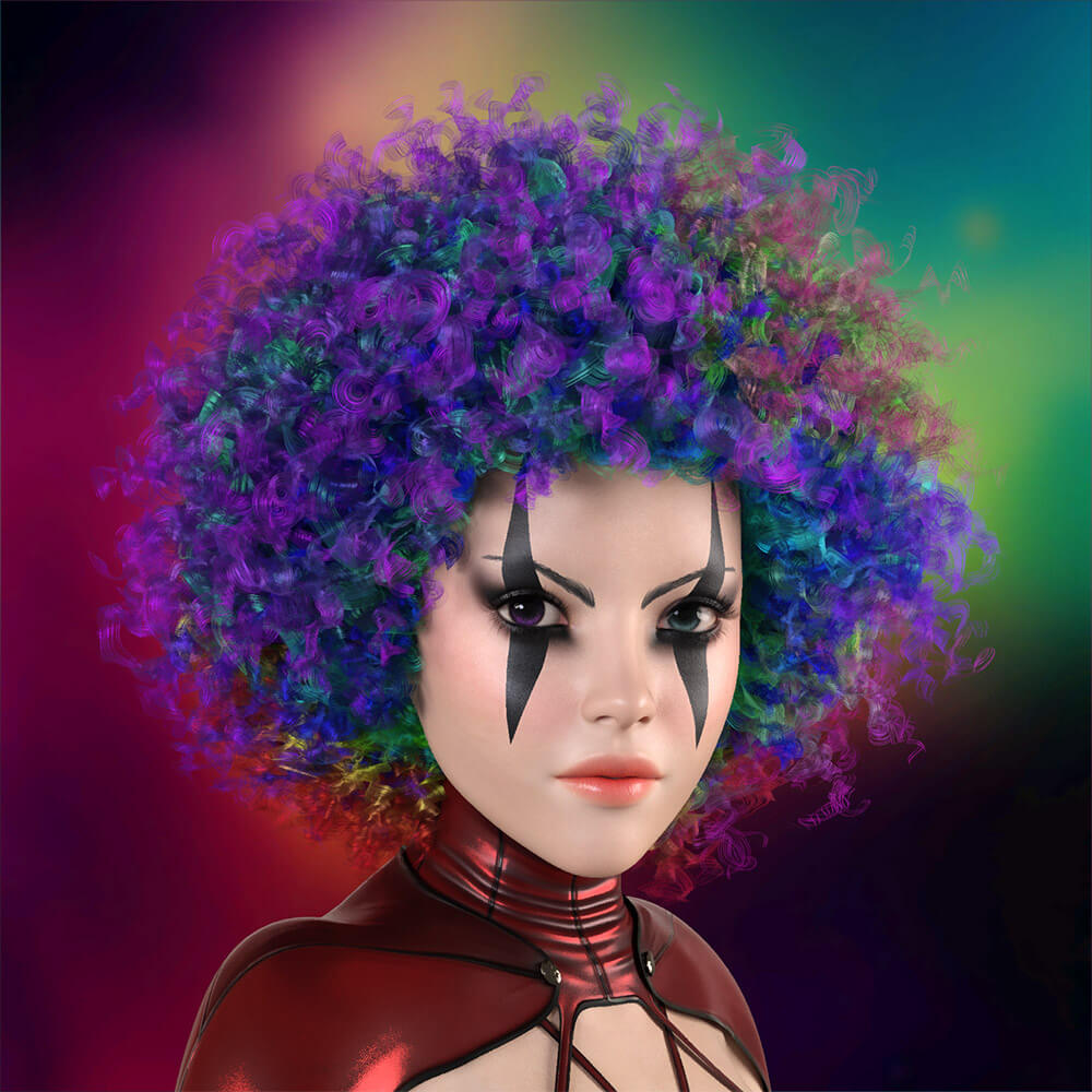 Bumbles Clown Hair for G8/G9 DAZ Daz Content