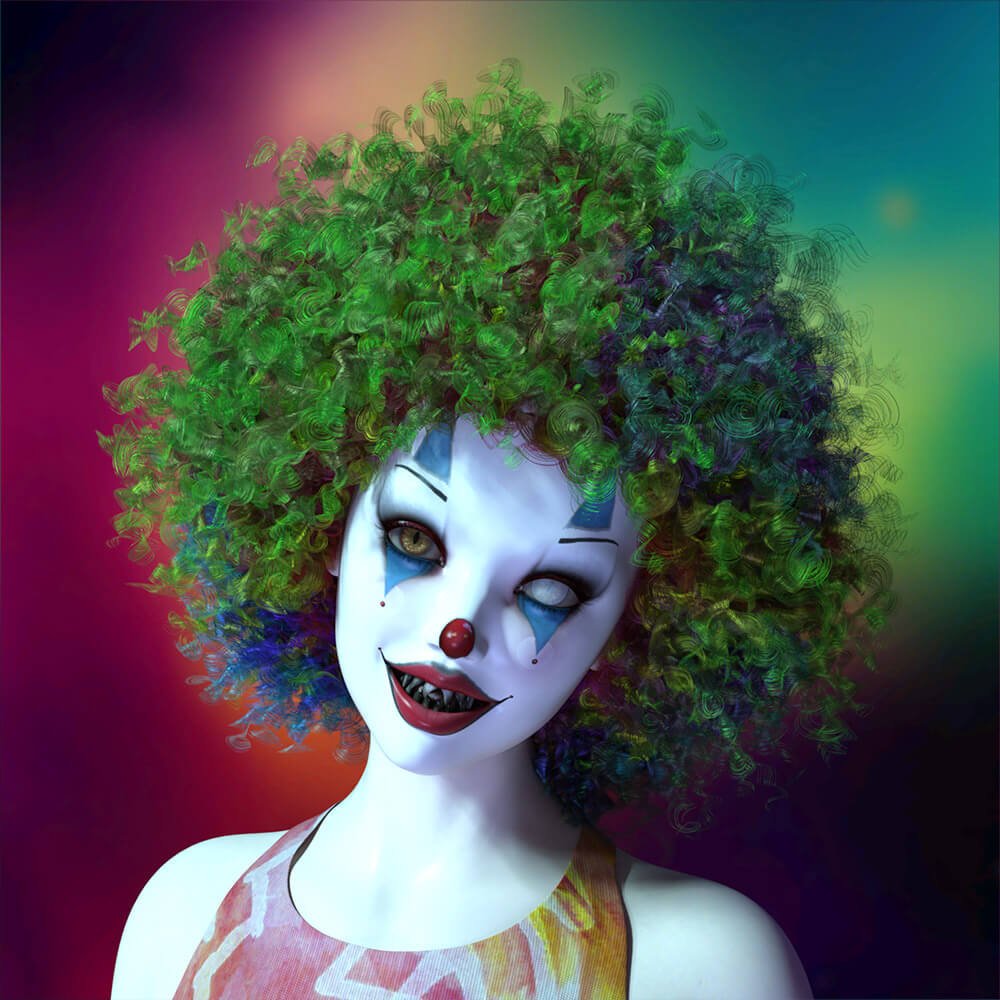 Bumbles Clown Hair for G8/G9 DAZ Daz Content