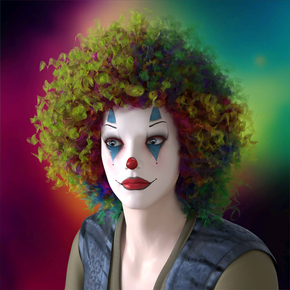 Bumbles Clown Hair for G8/G9 DAZ Daz Content