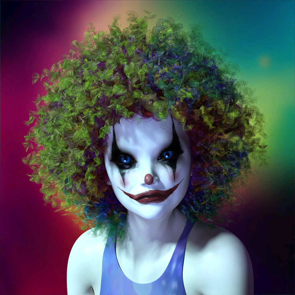Bumbles Clown Hair for G8/G9 DAZ Daz Content