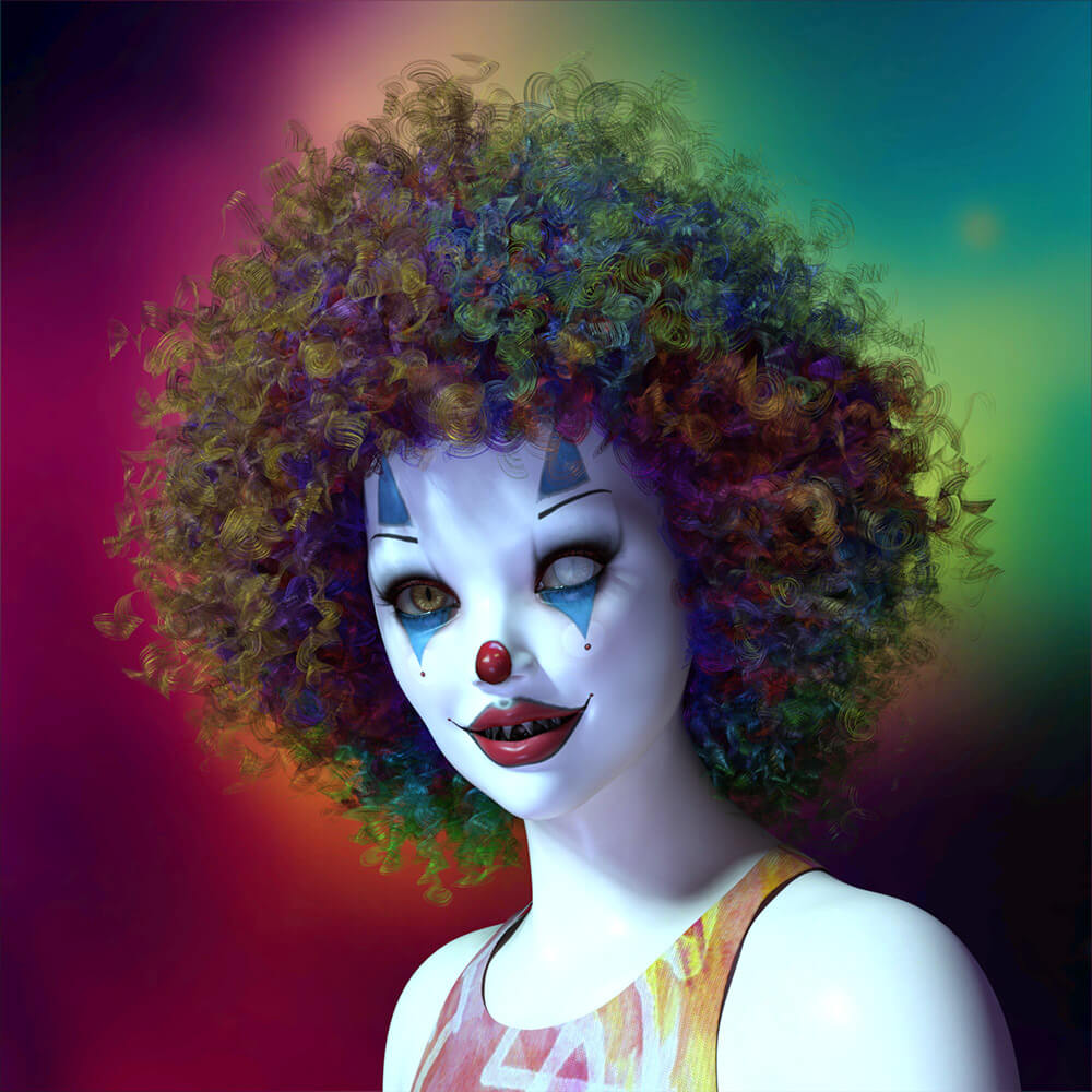 Bumbles Clown Hair for G8/G9 DAZ Daz Content