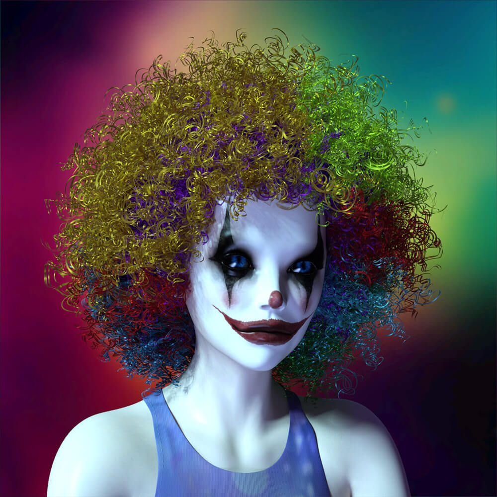 Bumbles Clown Hair for G8/G9 DAZ Daz Content