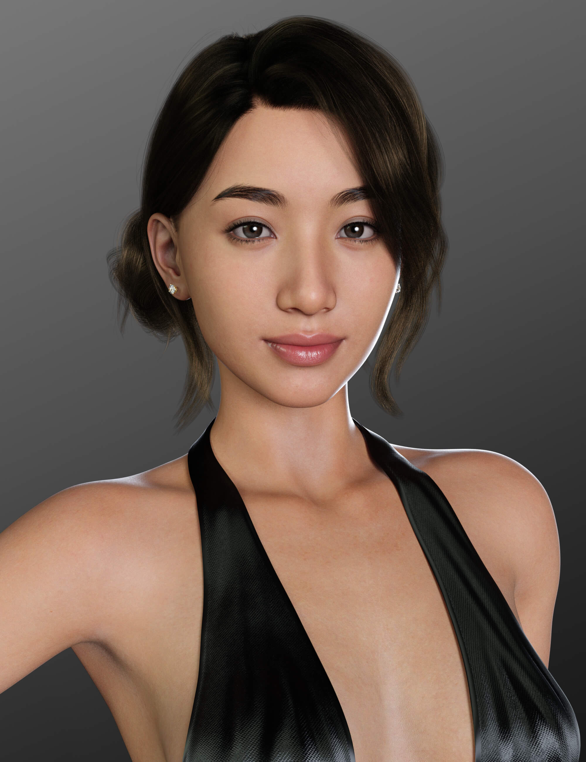 Original Character - Fumiduki 3D Render, Digital Artwork by DarkTea