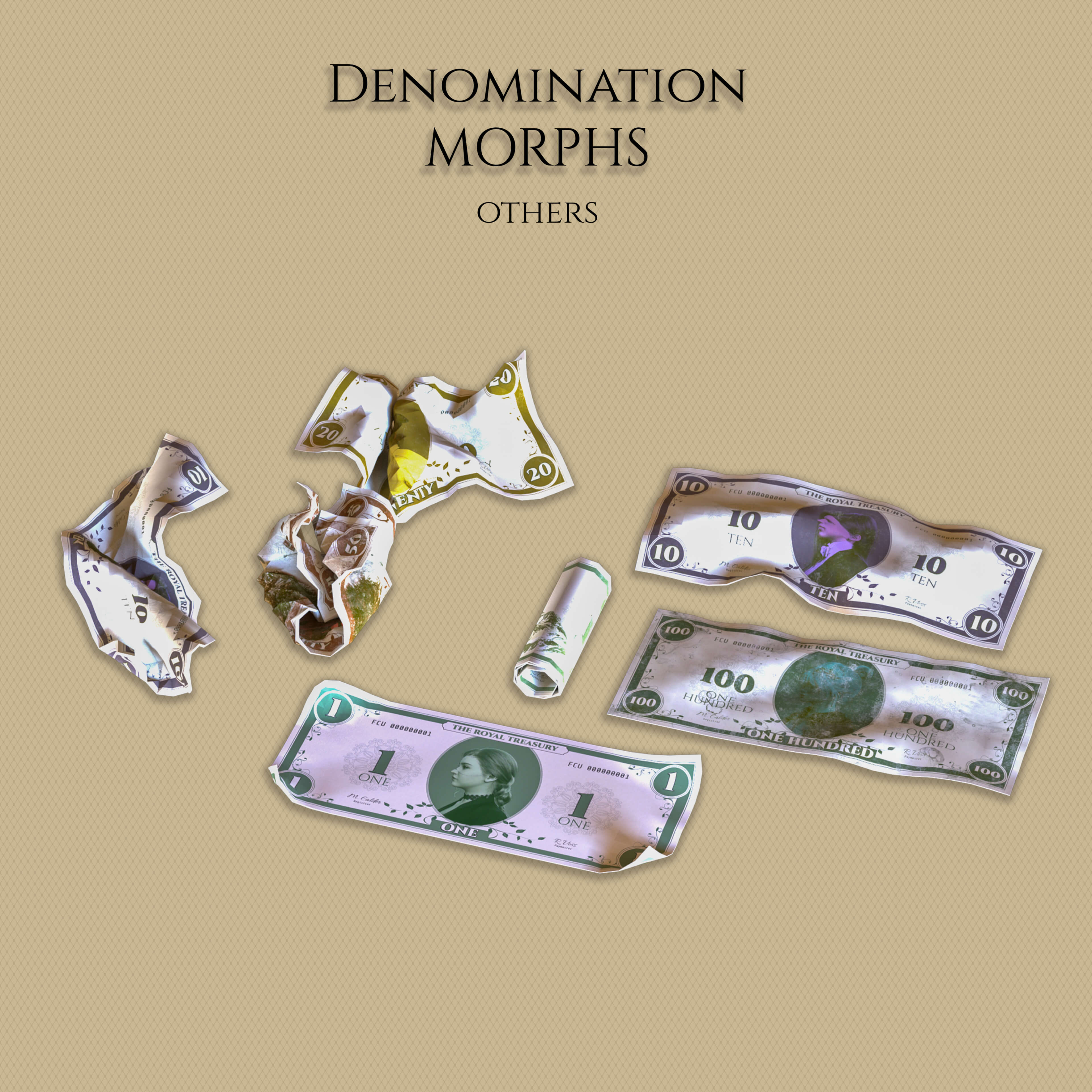 DTK Universal Currency - Generic Money Props Daz Content