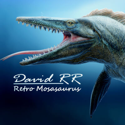 Retro Mosasaurus Animation-Ready Dinosaur 3D Model