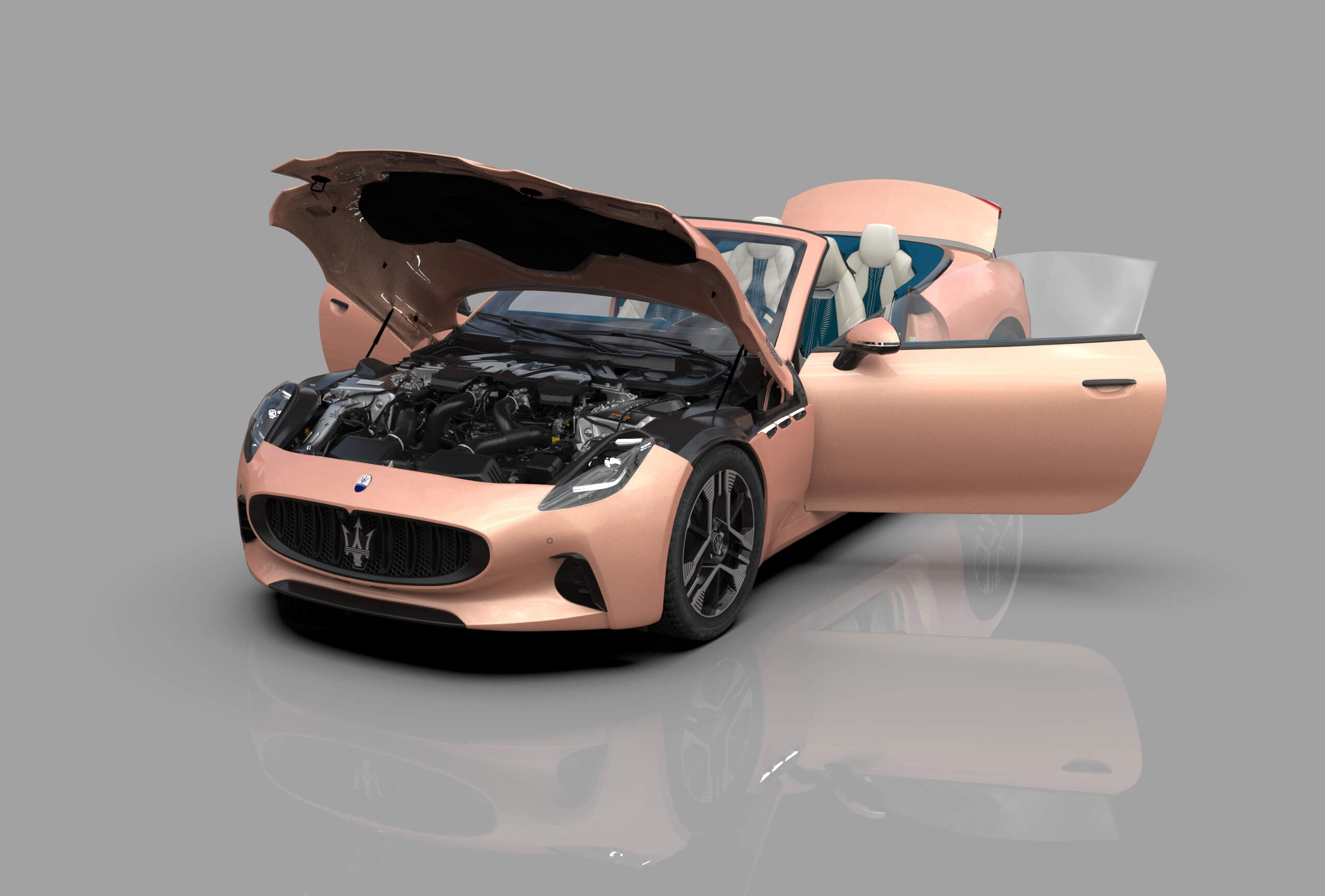 Maserati GranCabrio Folgore 2023 HQInterior 3D Model