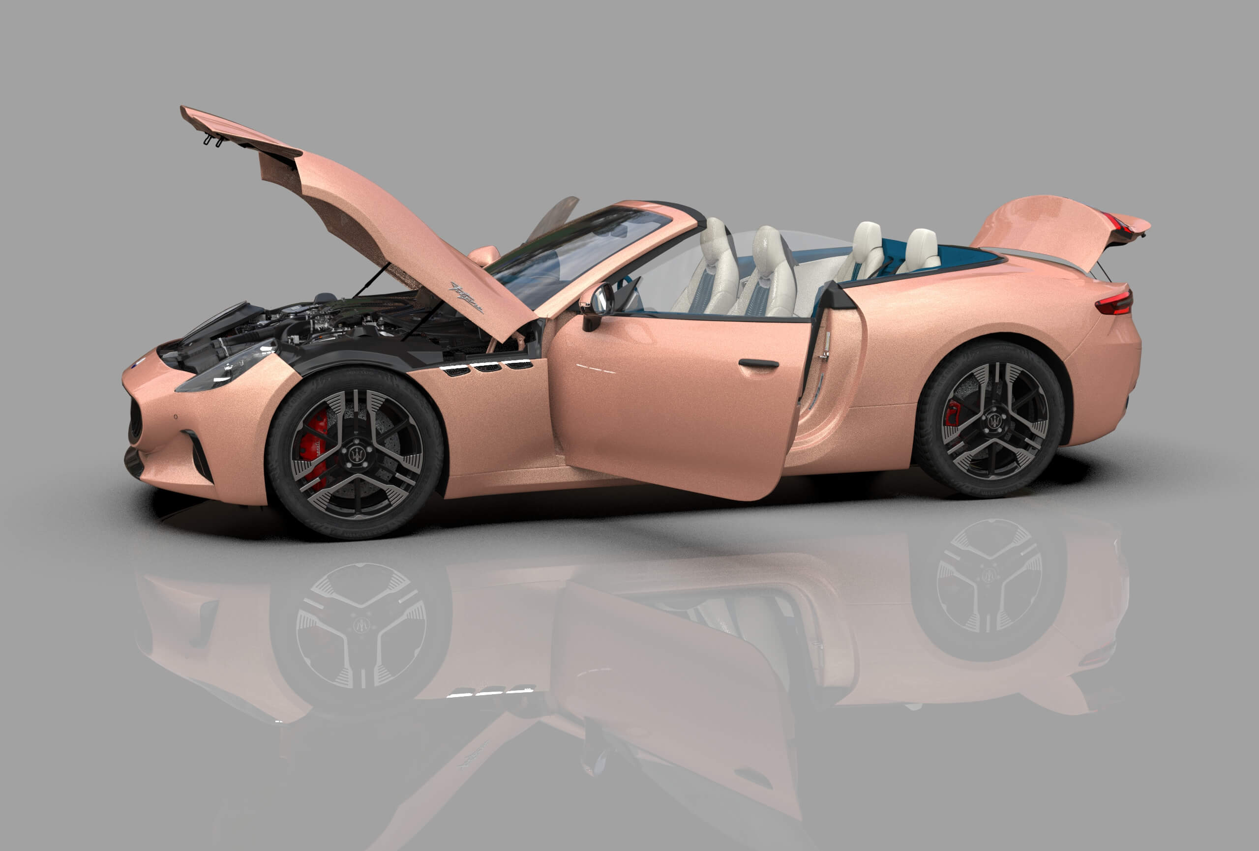 Maserati GranCabrio Folgore 2023 HQInterior 3D Model