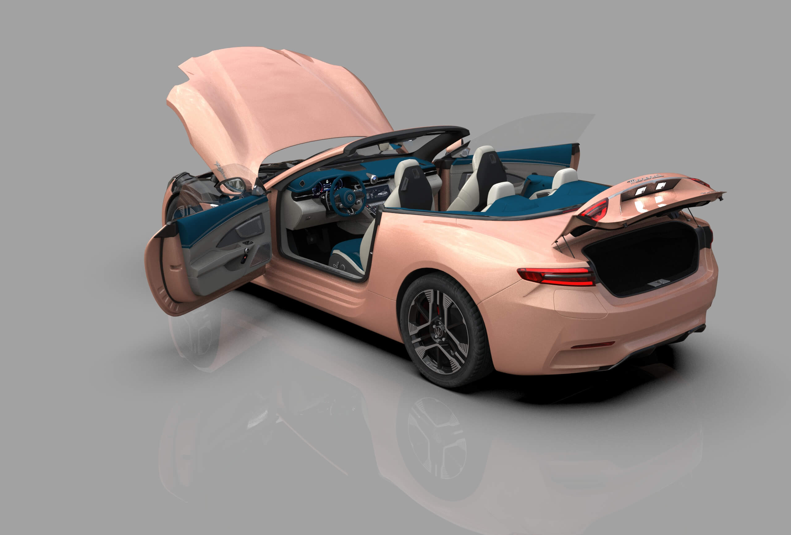 Maserati GranCabrio Folgore 2023 HQInterior 3D Model
