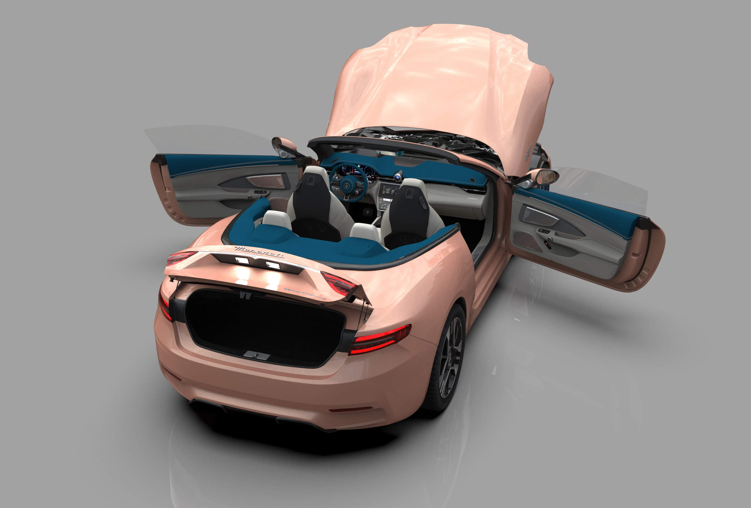 Maserati GranCabrio Folgore 2023 HQInterior 3D Model