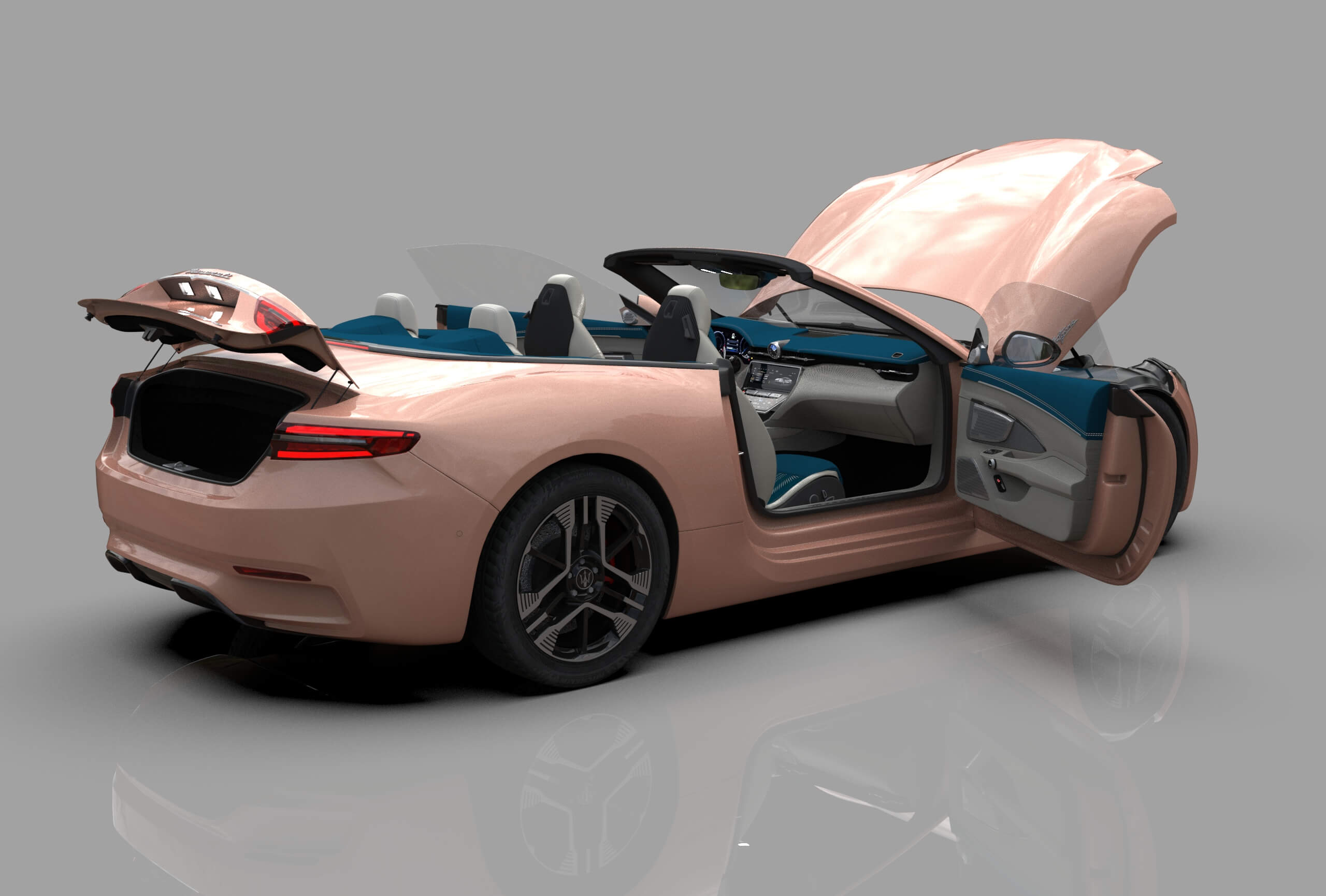 Maserati GranCabrio Folgore 2023 HQInterior 3D Model