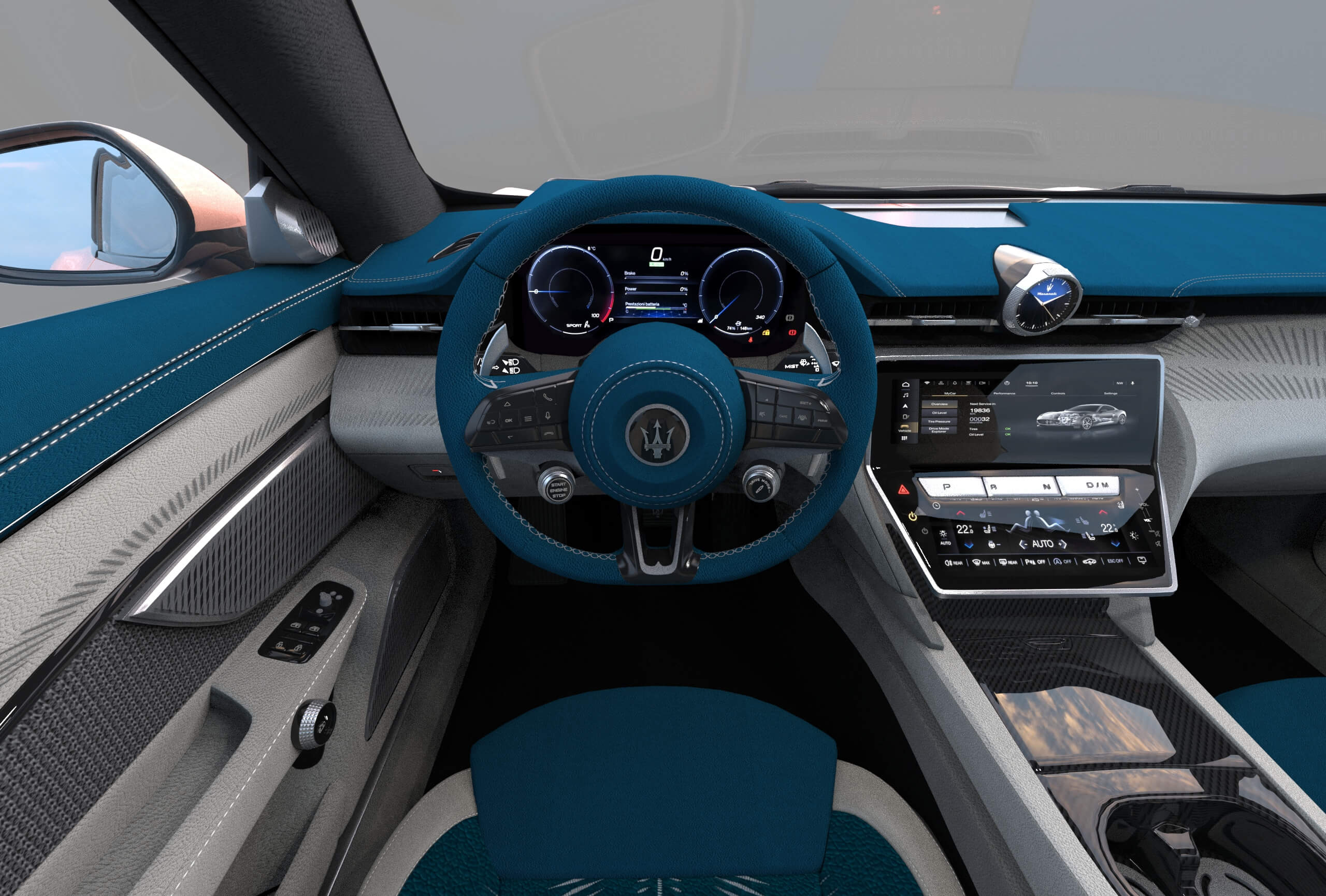 Maserati GranCabrio Folgore 2023 HQInterior 3D Model