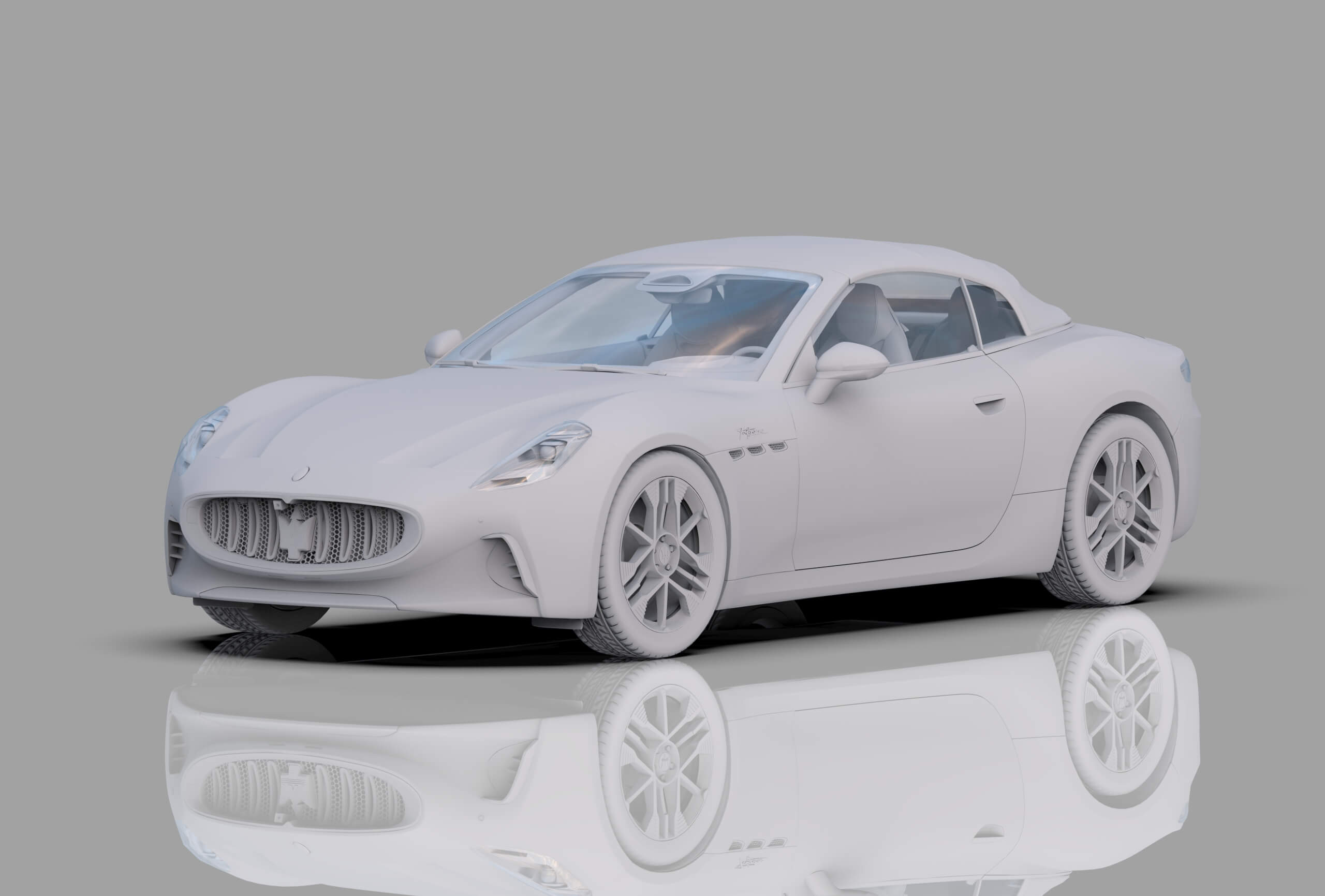 Maserati GranCabrio Folgore 2023 HQInterior 3D Model