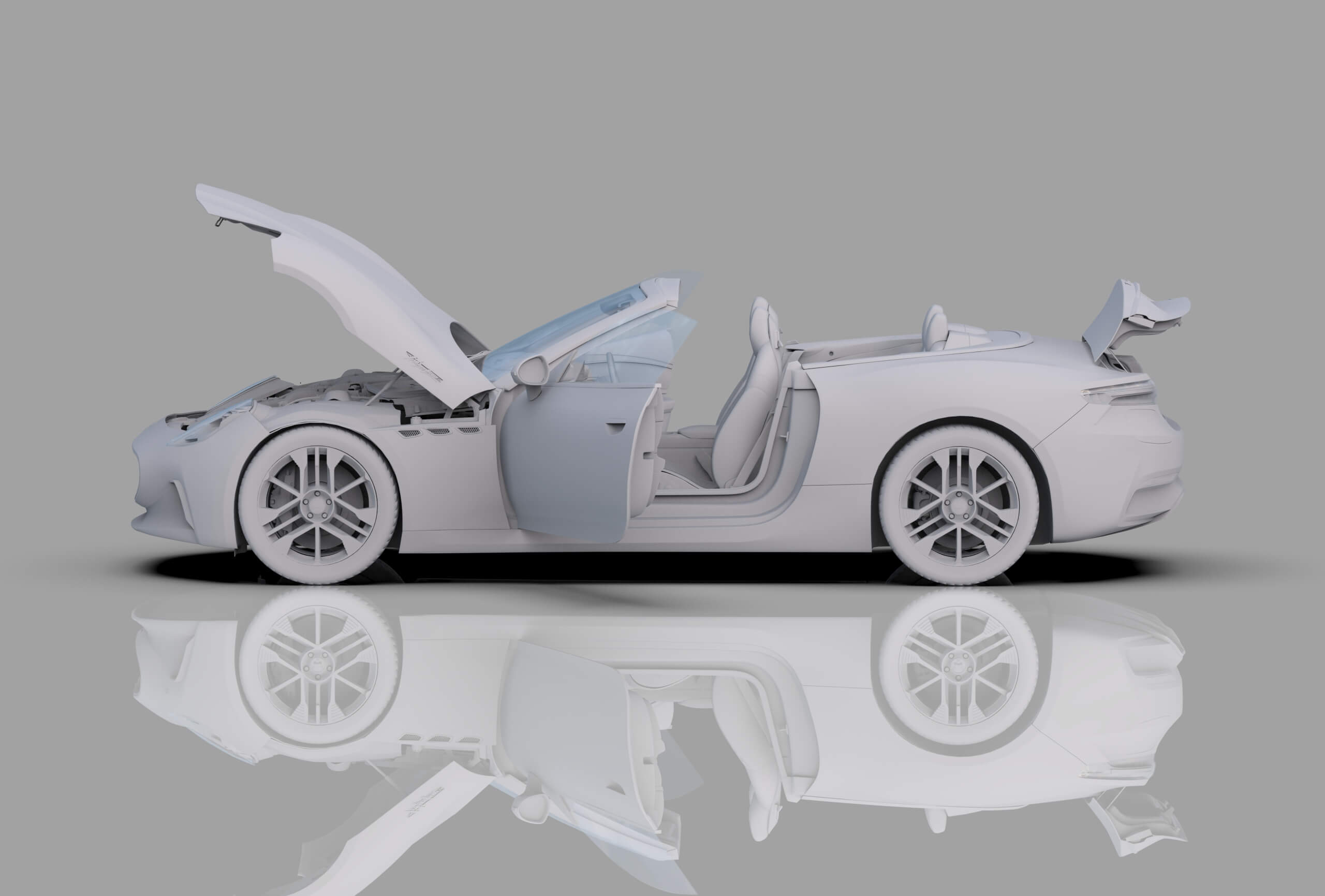 Maserati GranCabrio Folgore 2023 HQInterior 3D Model