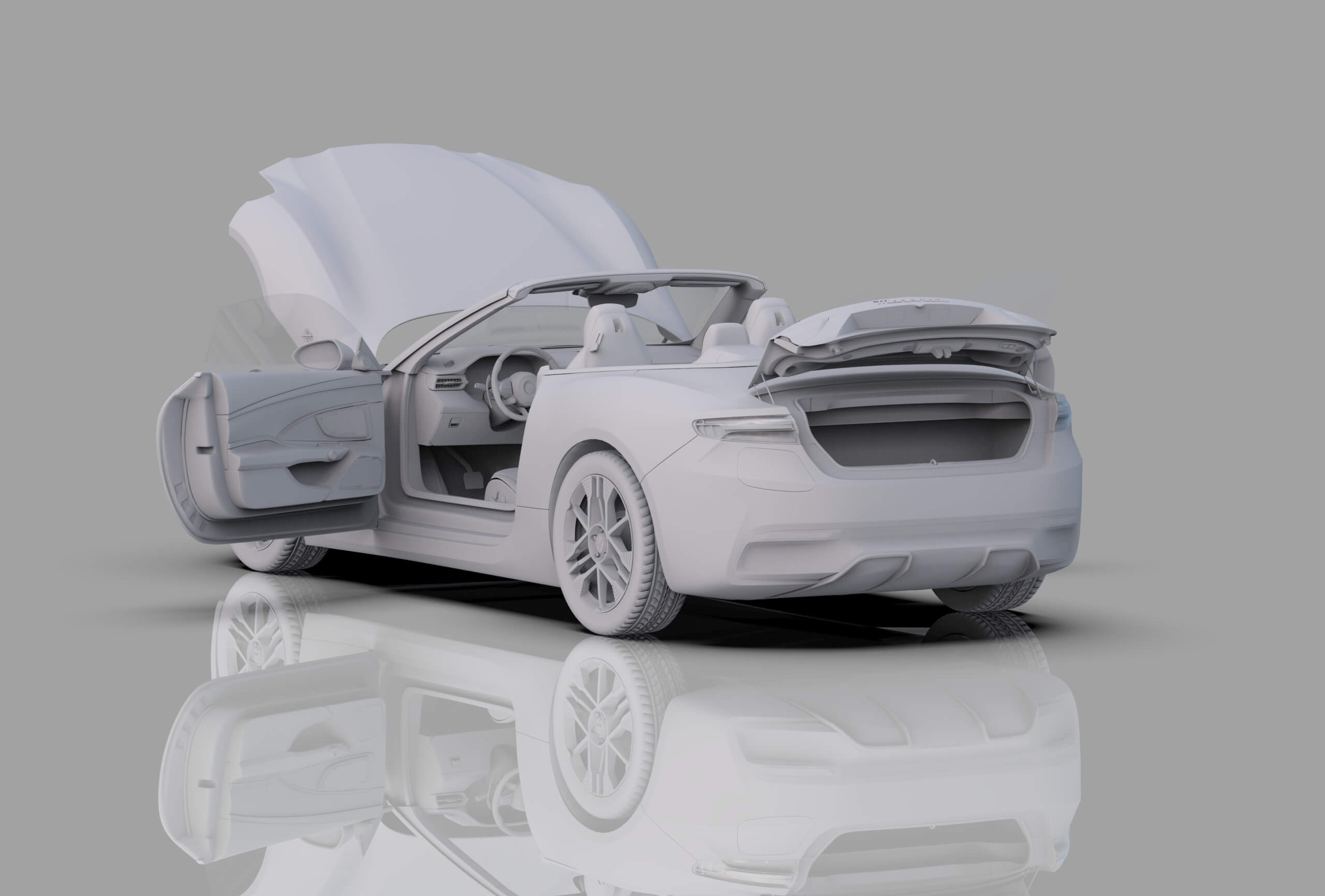 Maserati GranCabrio Folgore 2023 HQInterior 3D Model