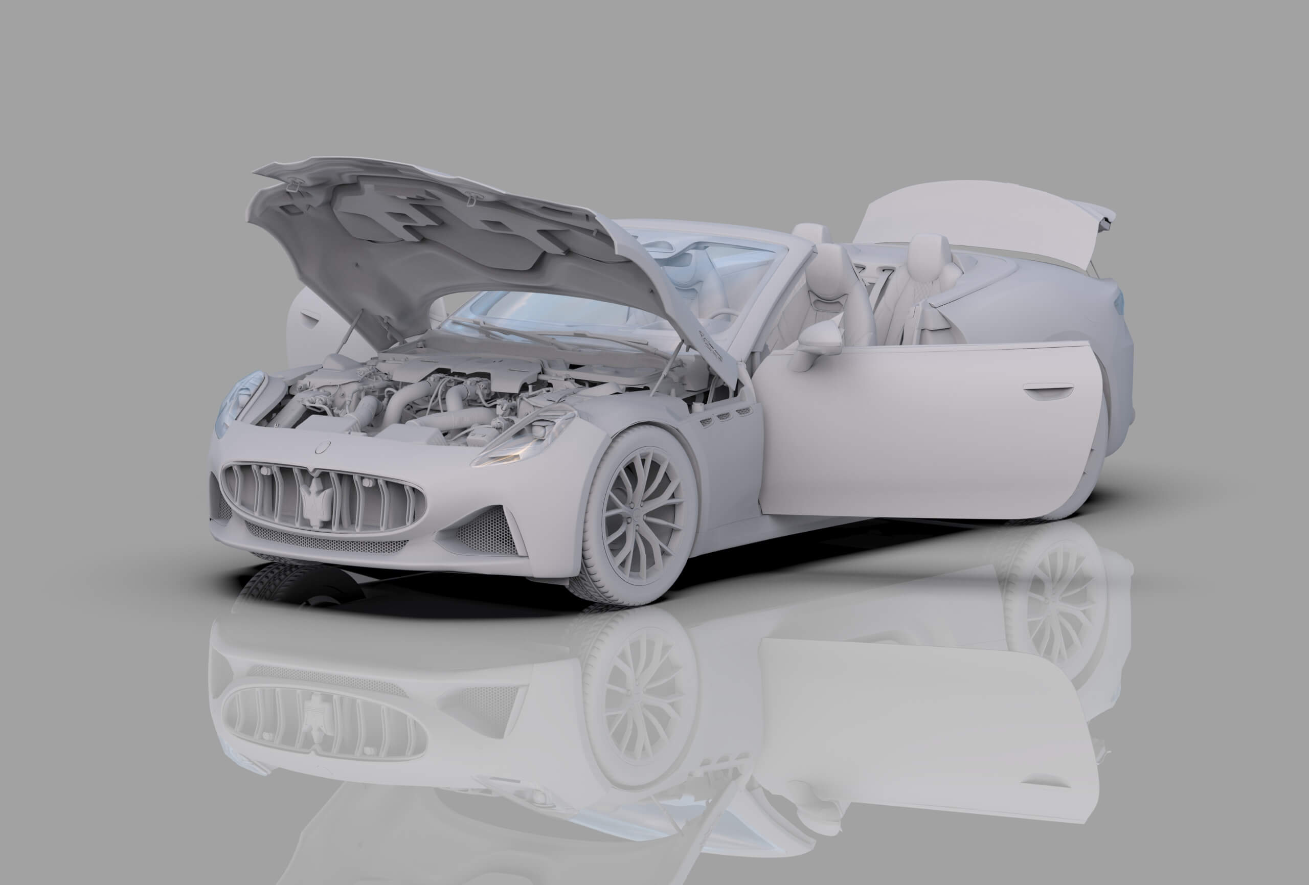 Maserati GranCabrio Modena 2023 HQinterior 3D Model