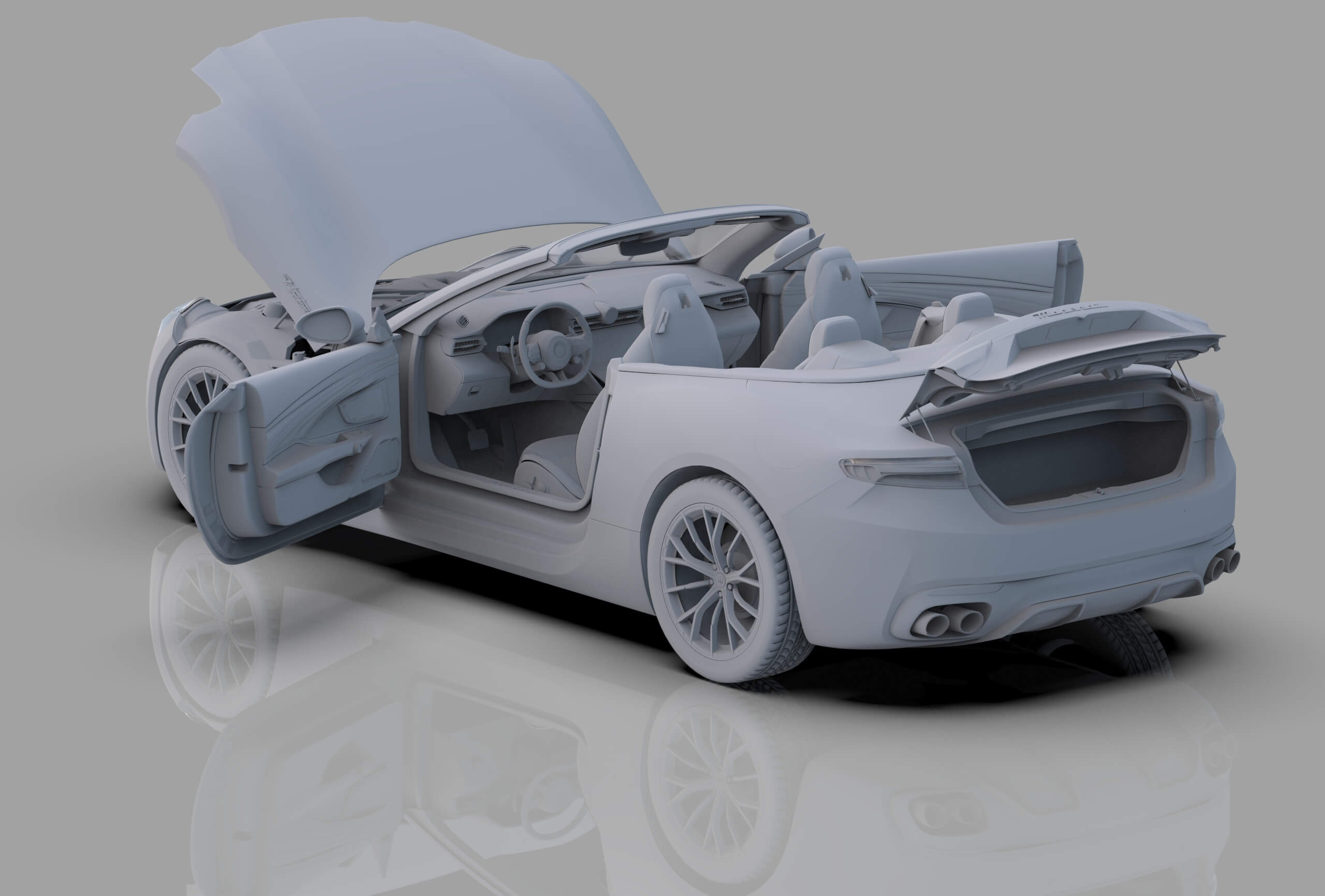 Maserati GranCabrio Modena 2023 HQinterior 3D Model