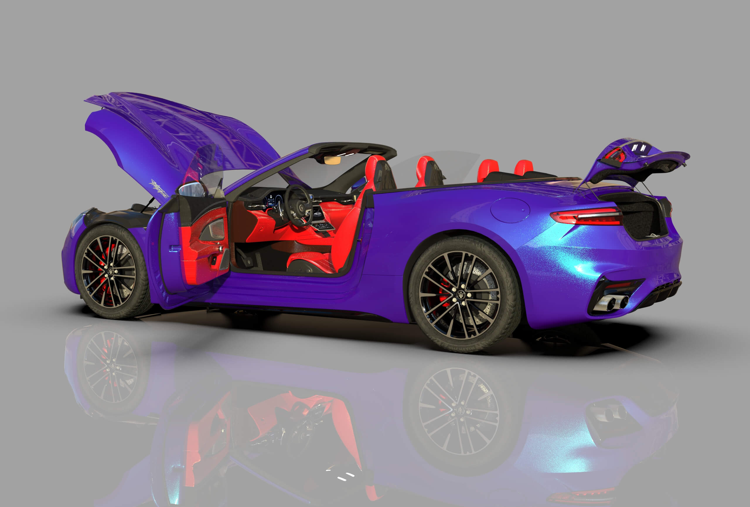 Maserati GranCabrio Trofeo 2023 HQinterior 3D Model