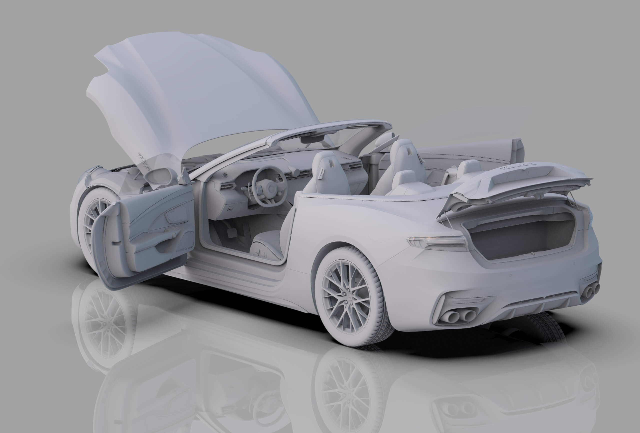 Maserati GranCabrio Trofeo 2023 HQinterior 3D Model