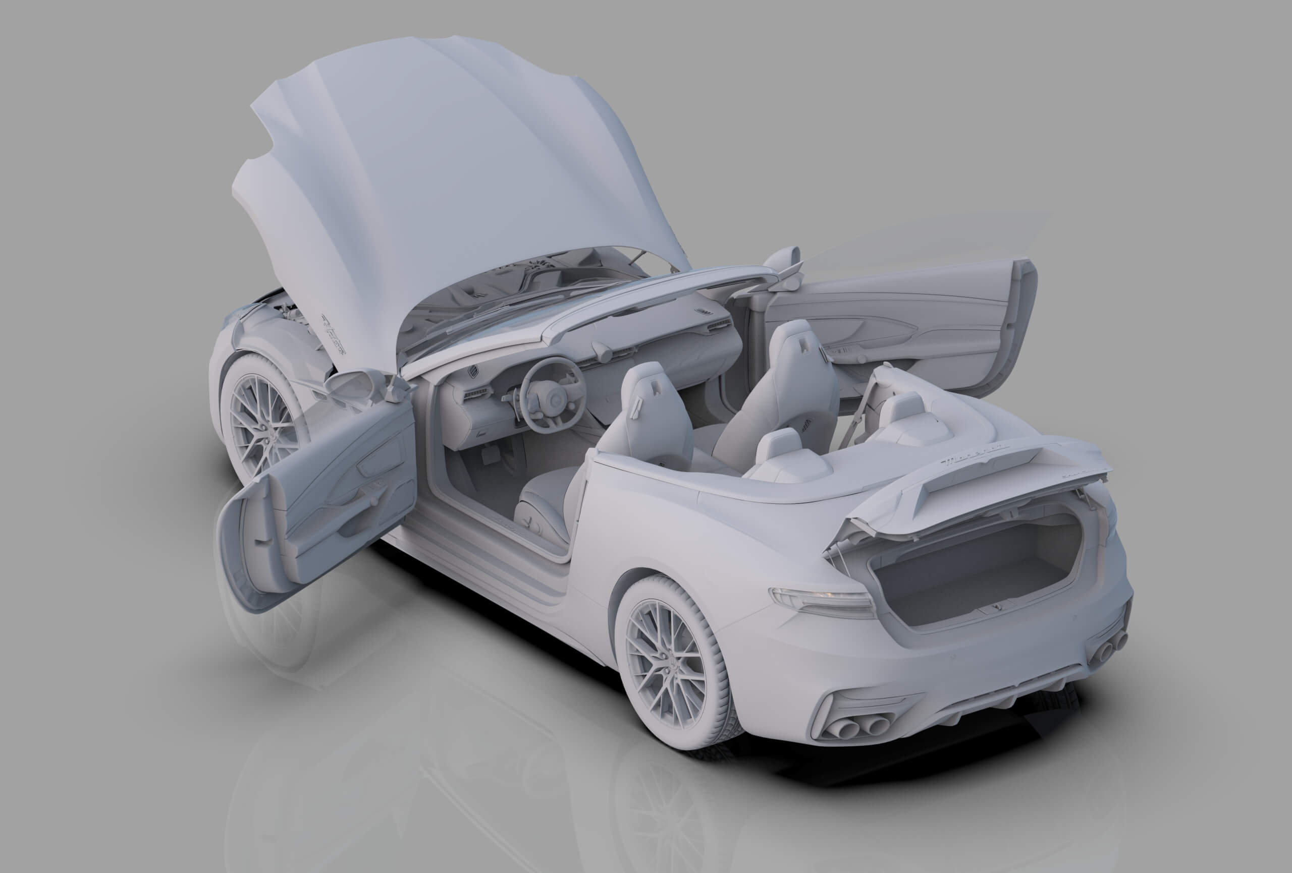 Maserati GranCabrio Trofeo 2023 HQinterior 3D Model