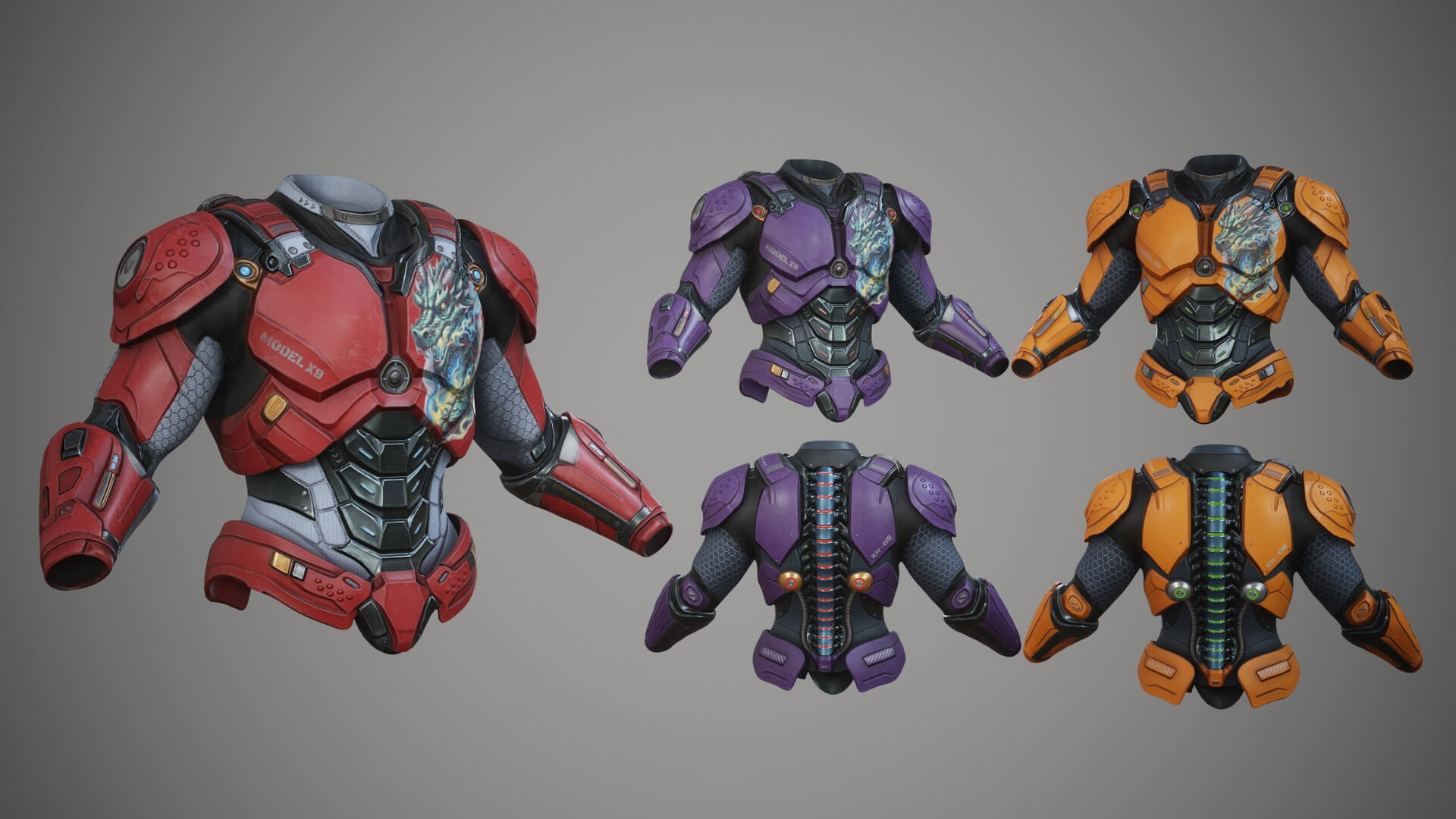 Sci-Fi Chest Armor P06 3D Model