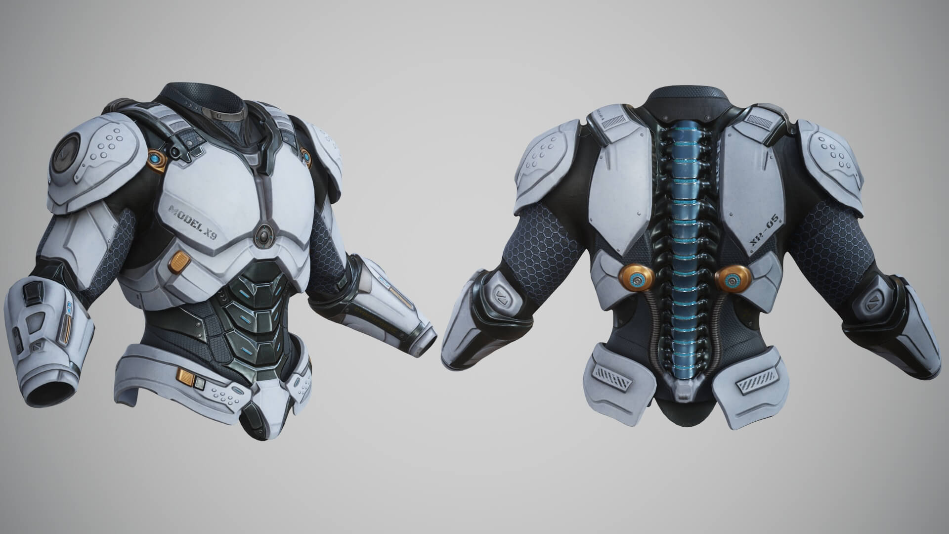 Sci-Fi Chest Armor P06 3D Model