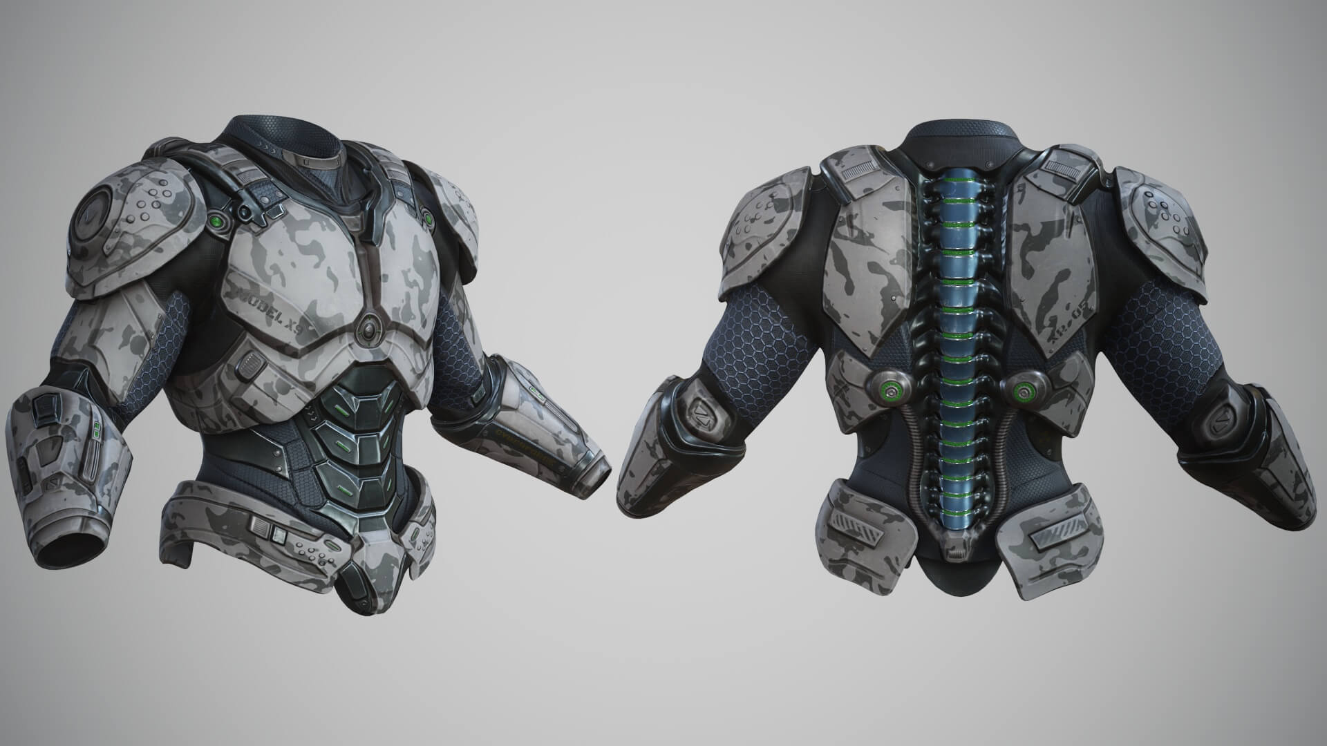 Sci-Fi Chest Armor P06 3D Model