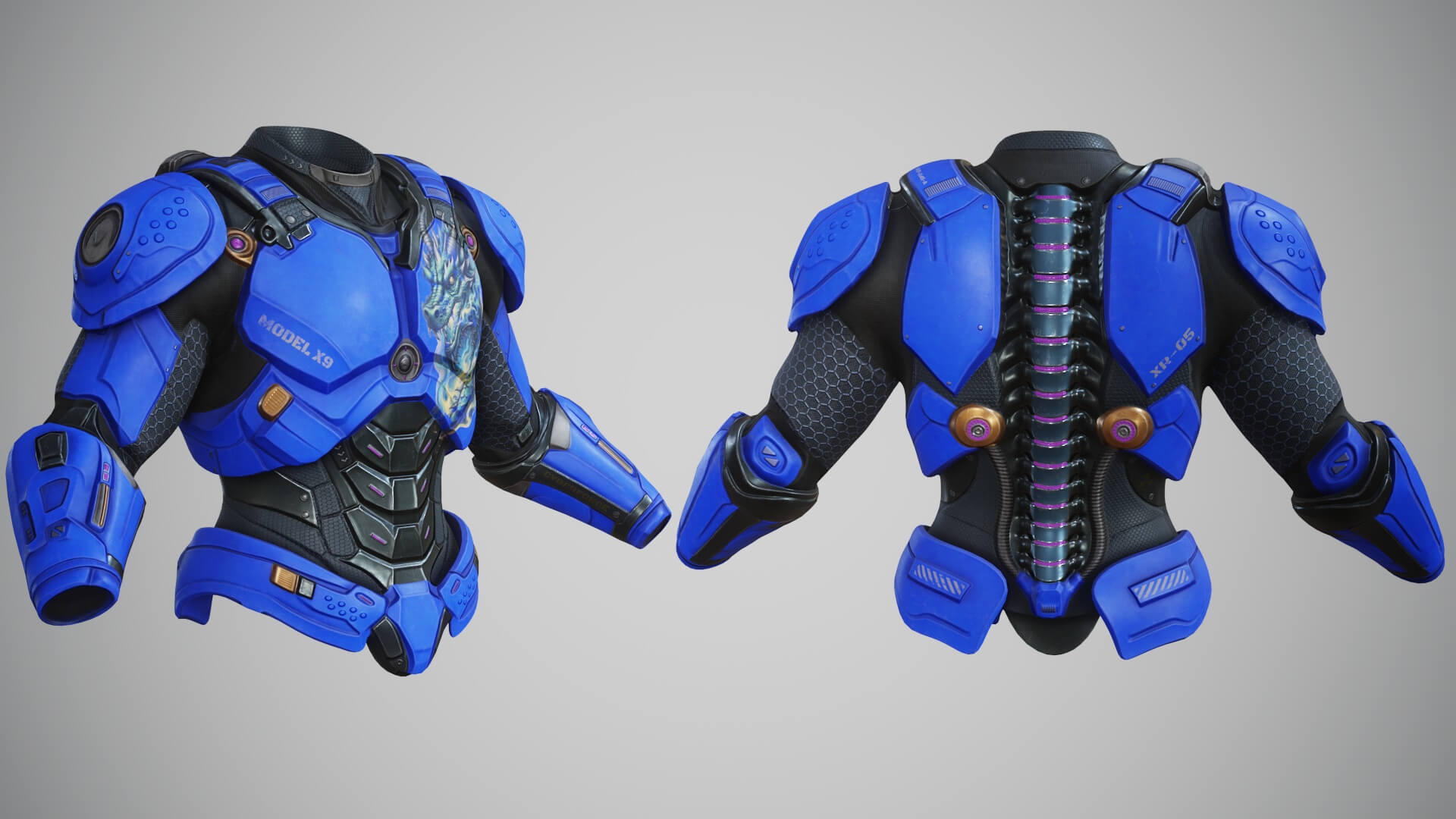 Sci-Fi Chest Armor P06 3D Model