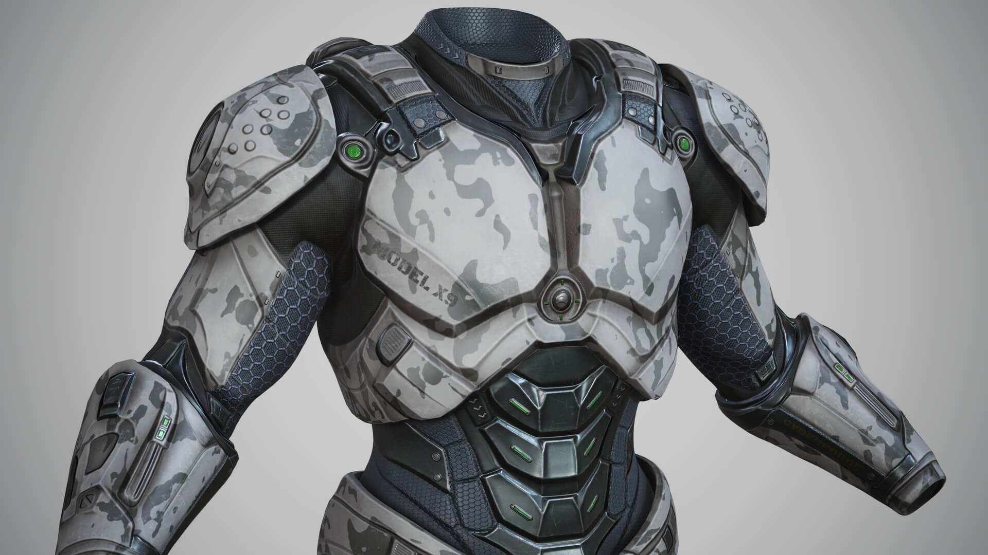 Sci-Fi Chest Armor P06 3D Model