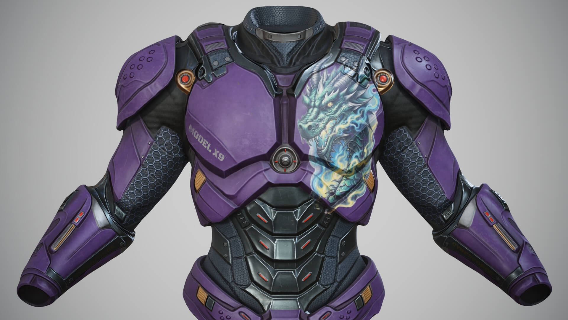Sci-Fi Chest Armor P06 3D Model