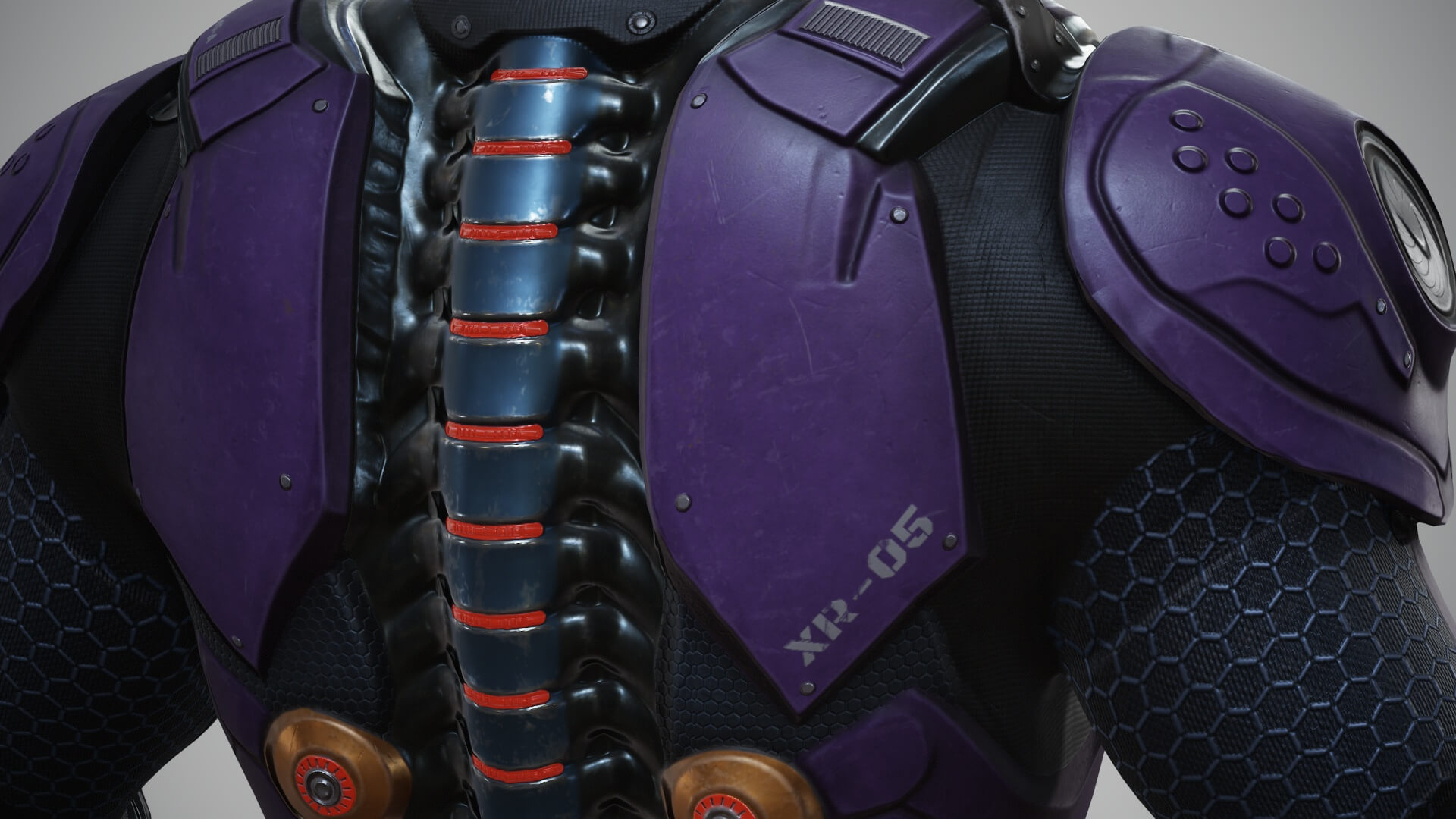 Sci-Fi Chest Armor P06 3D Model