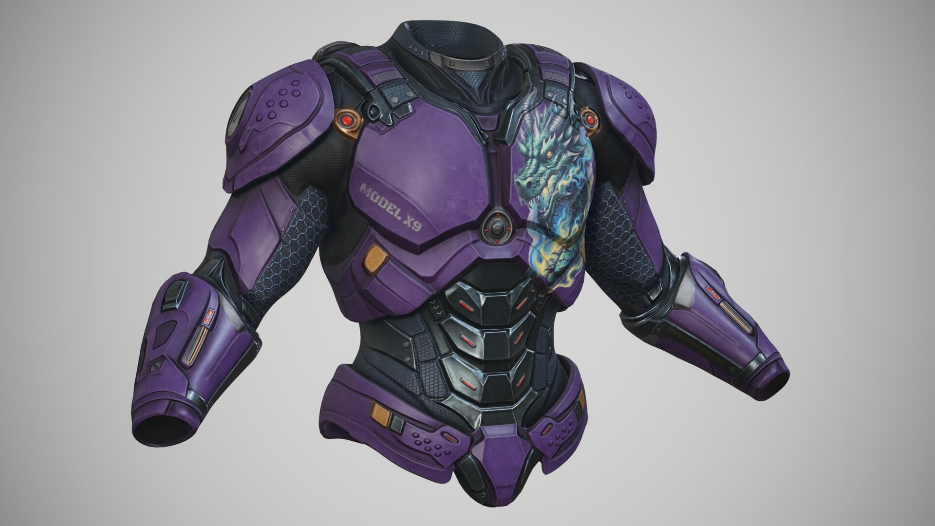 Sci-Fi Chest Armor P06 3D Model
