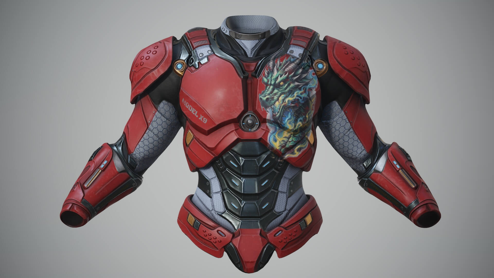 Sci-Fi Chest Armor P06 3D Model