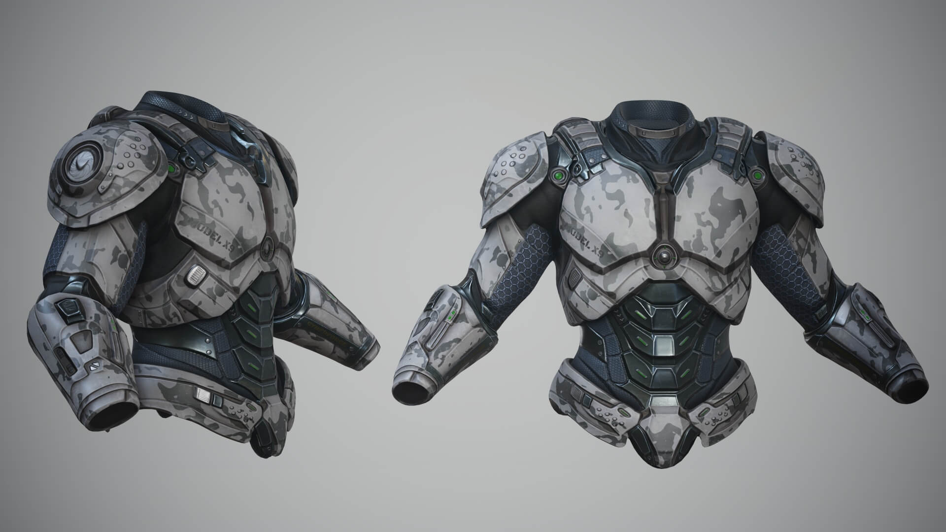 Sci-Fi Chest Armor P06 3D Model