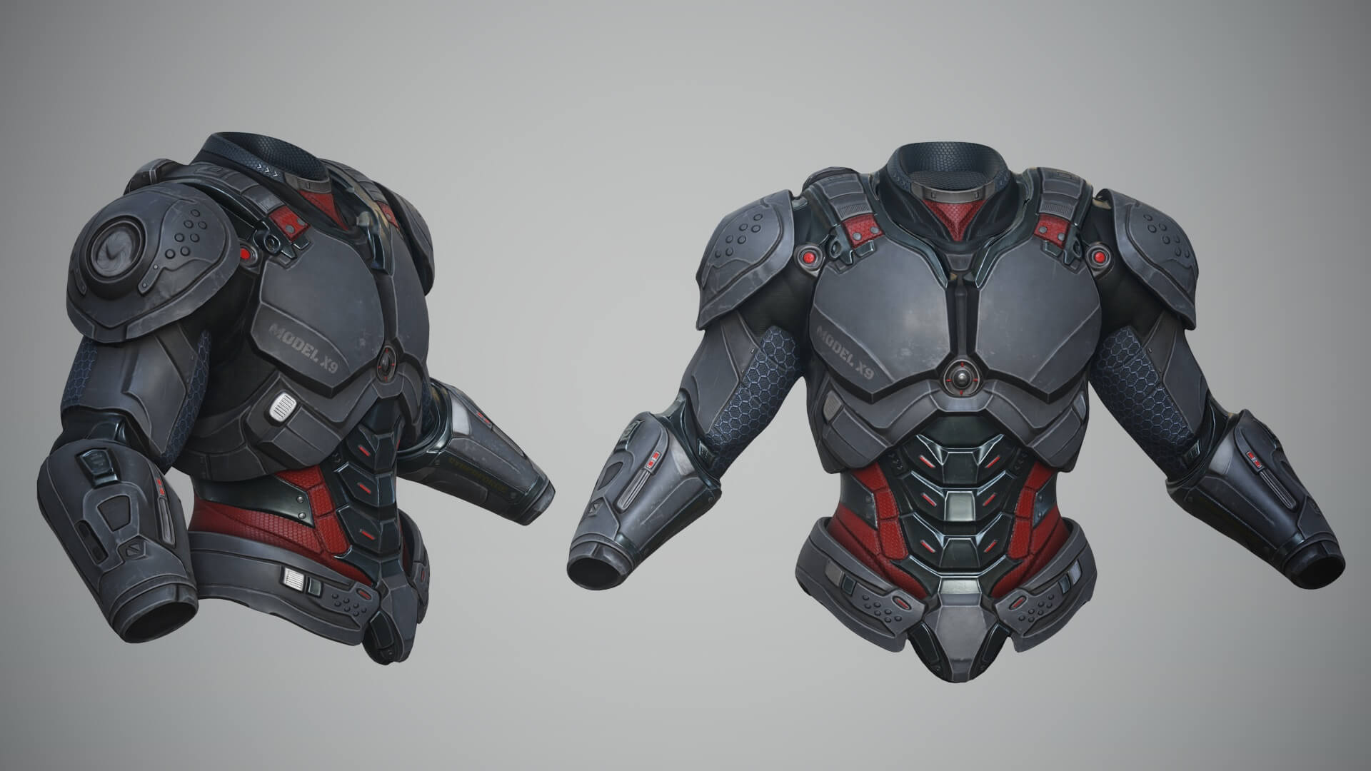 Sci-Fi Chest Armor P06 3D Model