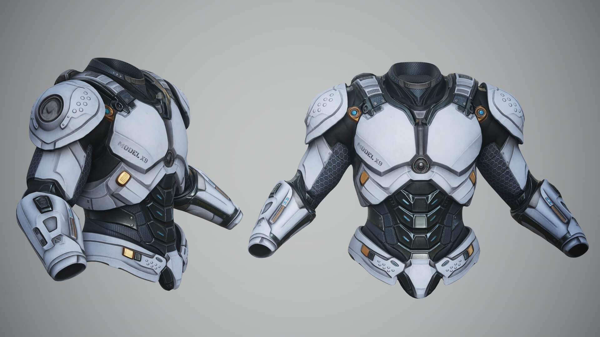 Sci-Fi Chest Armor P06 3D Model